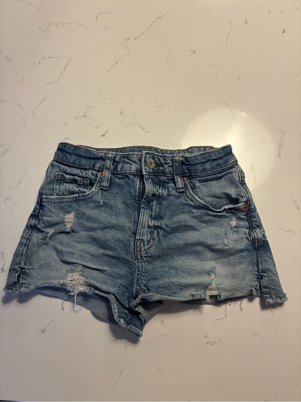 GAP Light Blue Distressed Denim Cutoff Shorts